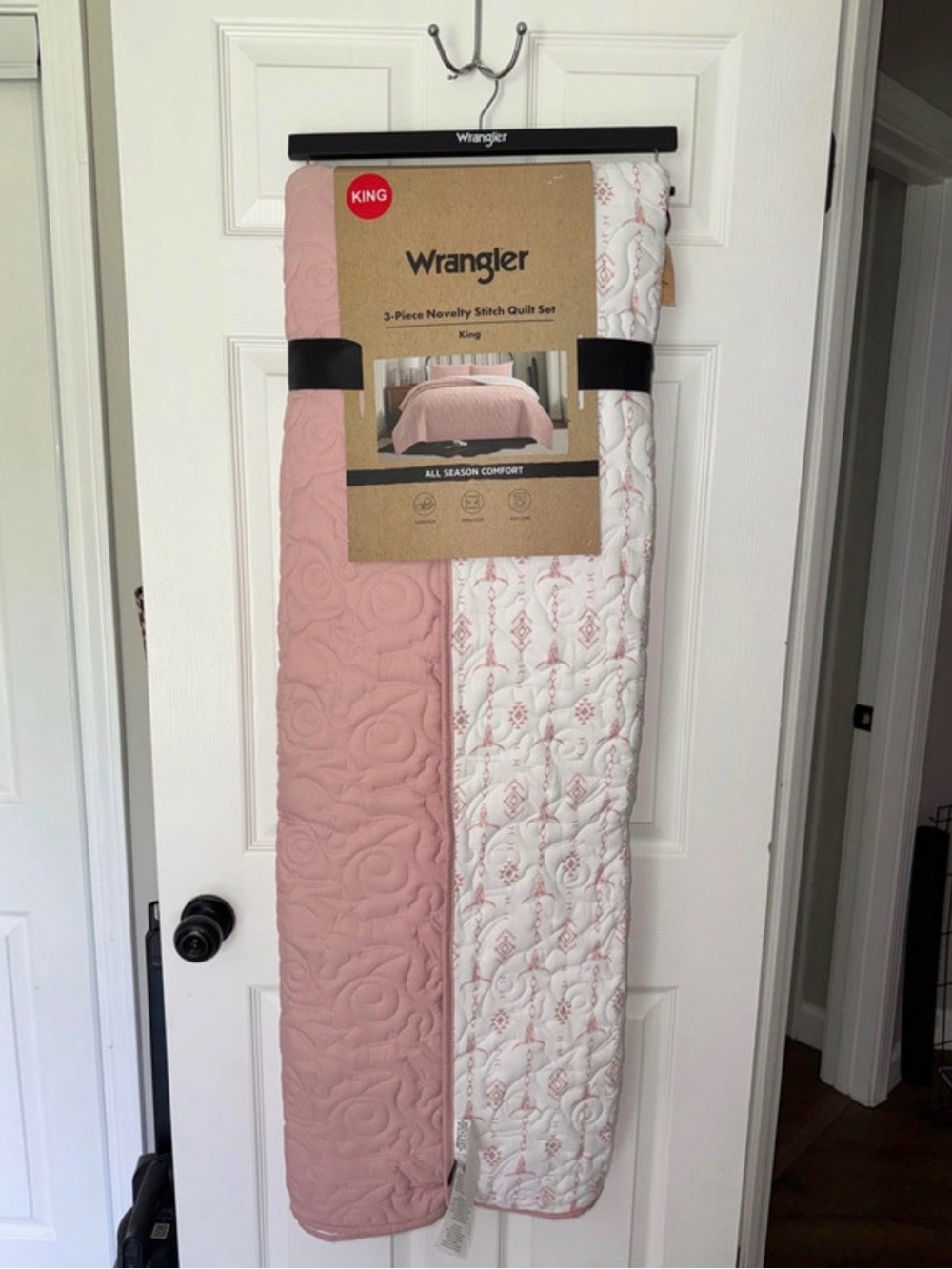 Wrangler Pink Quilted 3-Piece Quilt Set - King